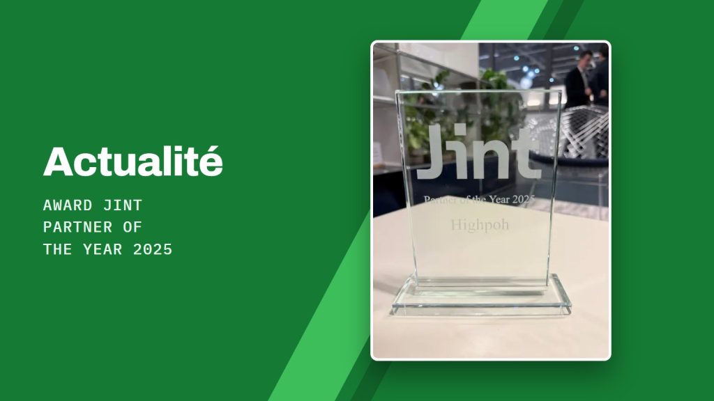 Actualité Award Jint Partner of the Year 2025 : Trophée en verre Jint « Partner of the Year 2025 » décerné à Highpoh