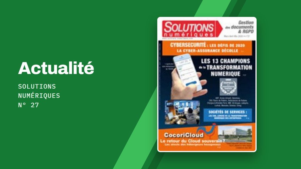 Actualité Solutions Numériques n° 27 : Couverture du magazine Solutions Numériques n° 27