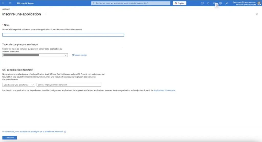 Inscription d’une application dans Microsoft Entra ID pour créer le Service Principal.