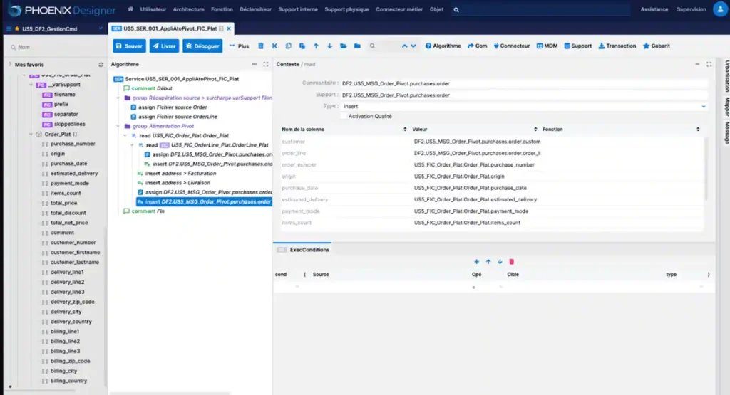 Console de supervision des flux de Data Foundation : état des échanges entre les systèmes de l'entreprise