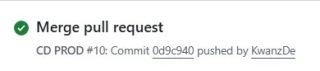 Exécution réussie du workflow CD PROD dans GitHub Actions.