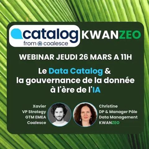 Visuel du webinaire Kwanzeo sur la solution de Data Catalog de l'éditeur Coalesce