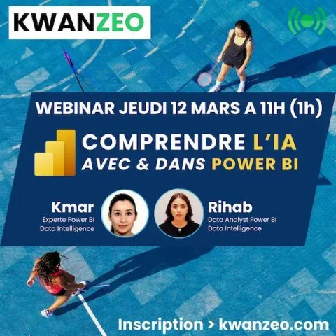Visuel du webinaire « Comprendre l'IA dans et avec Power BI » du 12 mars 2026