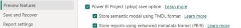 Activation de la vue TMDL dans les fonctionnalités en préversion des options de Power BI Desktop