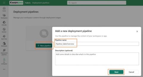 Création d'un nouveau pipeline de déploiement dans Microsoft Fabric