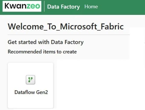 Création d'un Dataflow Gen2 depuis la page de démarrage de Data Factory dans Microsoft Fabric