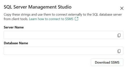 Connexion à une base de données SQL Fabric depuis SQL Server Management Studio