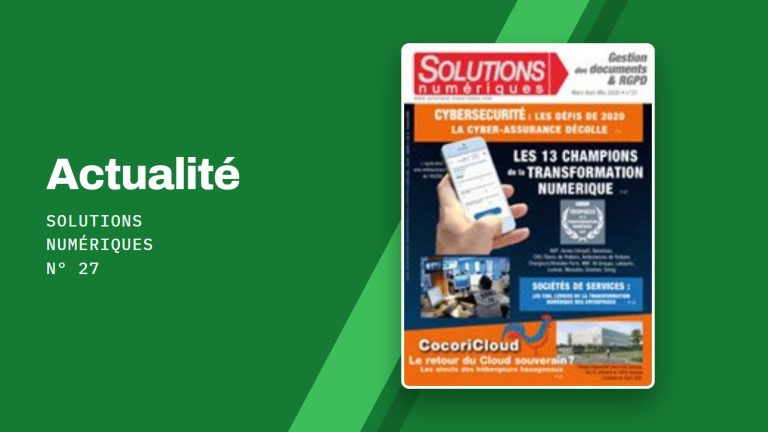 Actualité Solutions Numériques n° 27 : Couverture du magazine Solutions Numériques n° 27