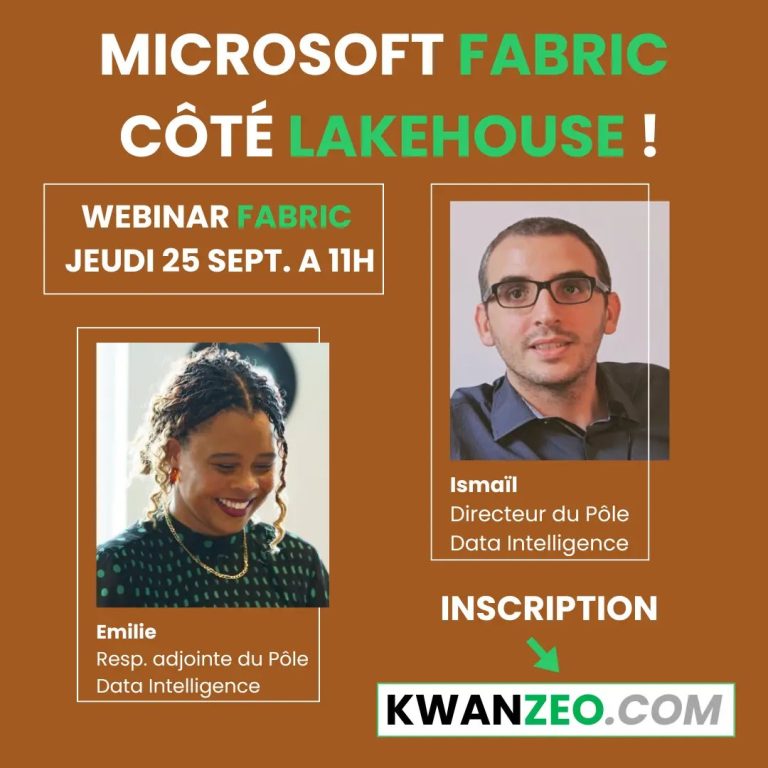 Visuel du webinaire « Microsoft Fabric, côté lakehouse » du 25 septembre 2025