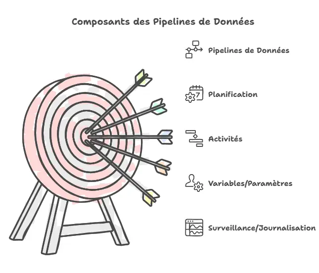 Les composants du data pipeline dans data factory