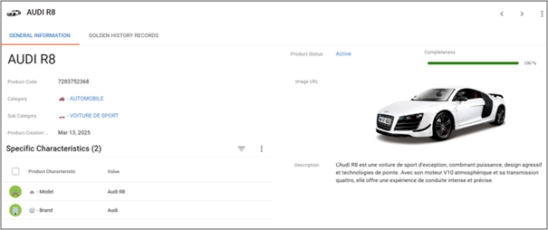 Image illustrant la hiérarchie entre catégories, sous-catégories et produits, avec héritage automatique des caractéristiques spécifiques par produit.