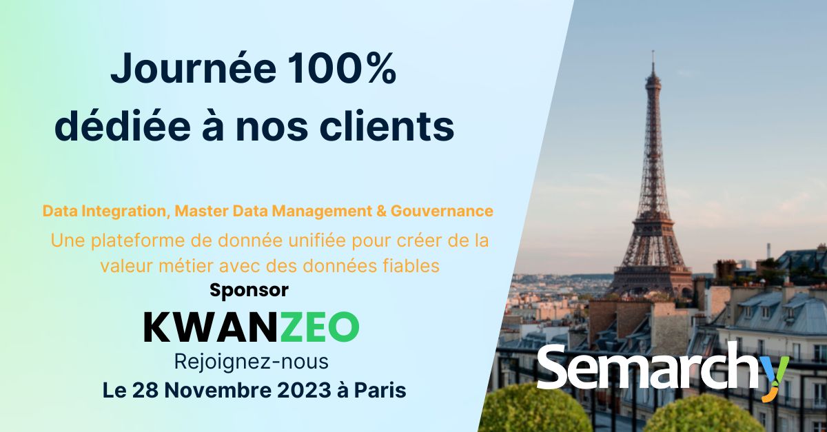 kwanzeo est sponsor de journee client de l'éditeur de data quality semarchy du 28 11 2023